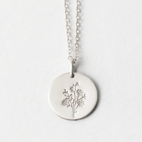 Aster September Birth Flower Charm Gift Necklace - Picture 2 of 16